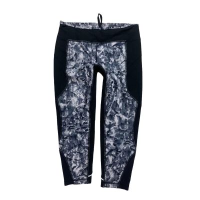 ZELLA High Waist Crop Leggings white size M Printed Pockets Mesh Athletic black